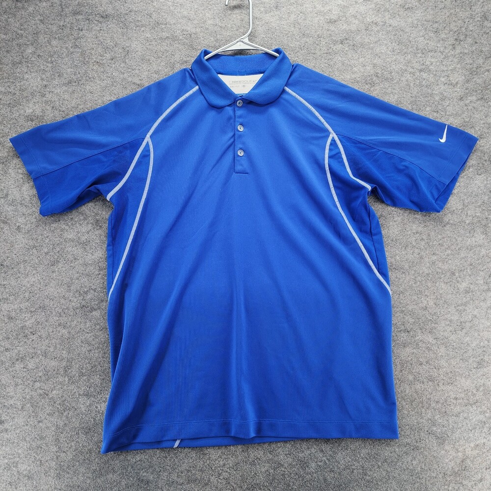 Nike Golf Polo Shirt Mens Large Fri Fit Short Sleeve Blue